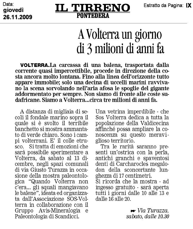 Quando Volterra non c''era... gli squali mangiavano le balene